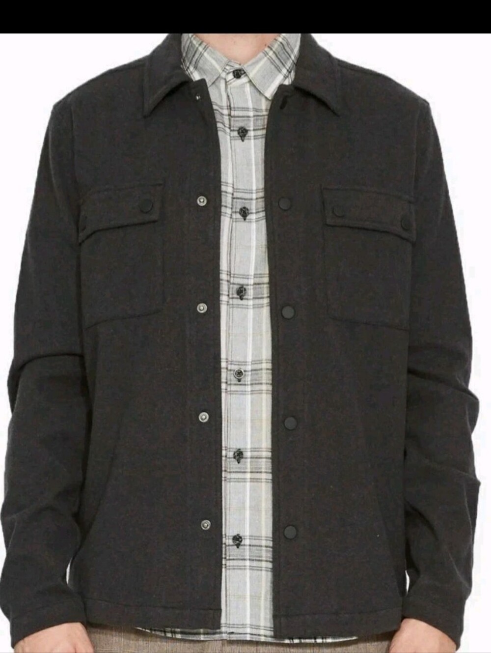 Civil Society Bennett Knit Shirt Jacket Heather Charcoal Grey Gray NWT